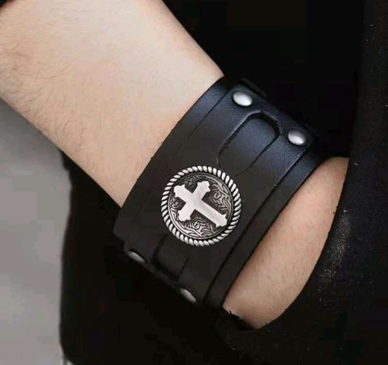 Men`s Cross Cuff Bracelet