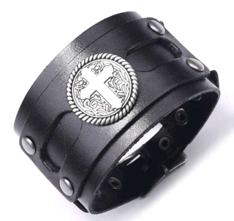 Men`s Cross Cuff Bracelet