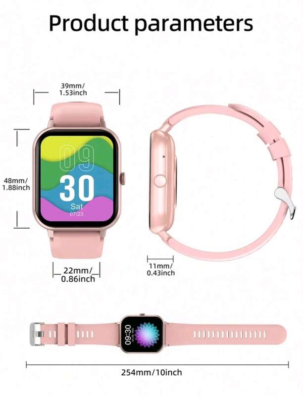 Pink Smart Watch With Call Option