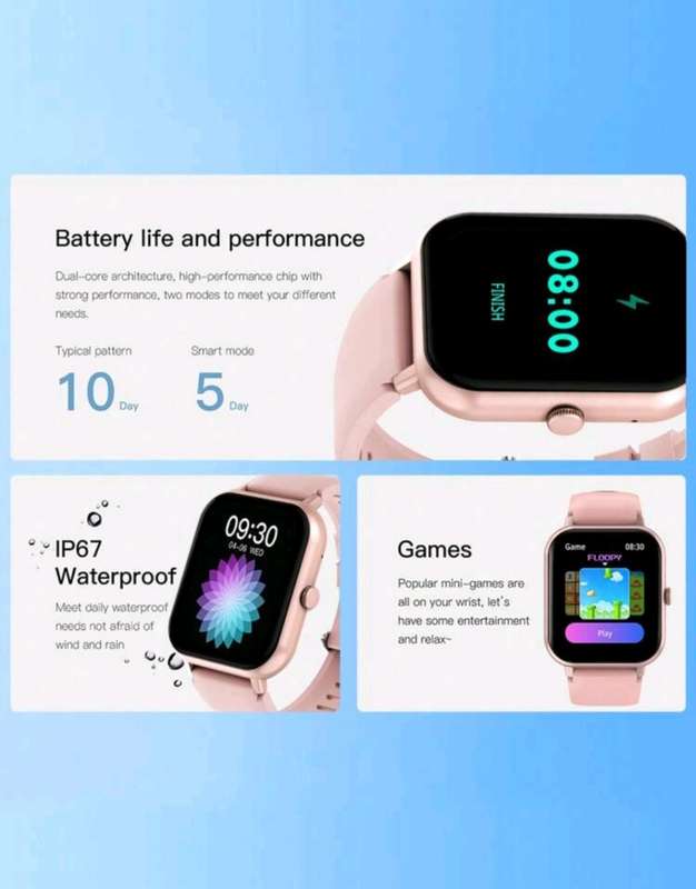 Pink Smart Watch With Call Option