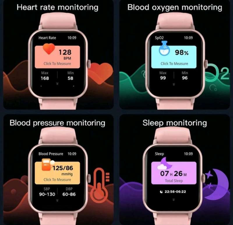 Pink Smart Watch With Call Option