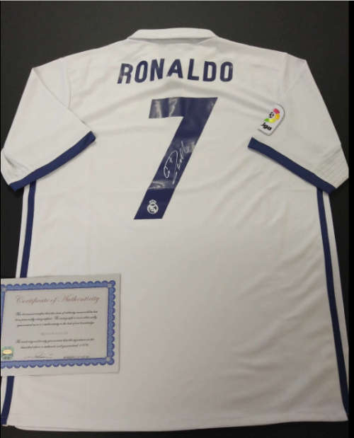 CRISTIANO RONALDO SIGNED REAL MADRID JERSEY WITH COA