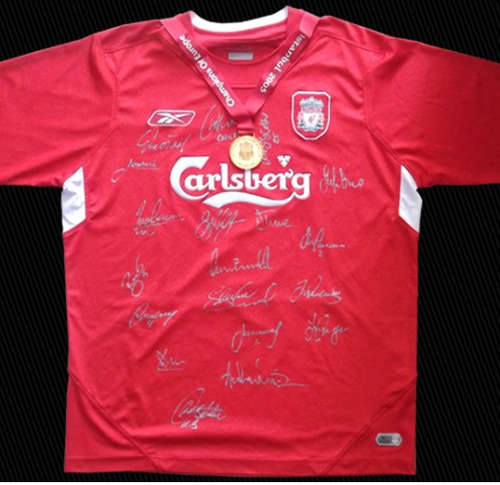 LIVERPOOL CHAMPIONS LEAGUE SIGNED SHIRT- Gerrard 2005 + MEDAL+COA**SALE***
