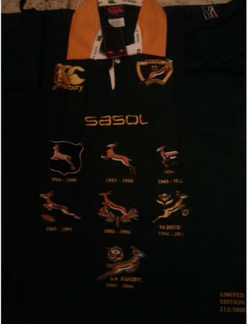 Limited Edition Springbok Centenary Rugby Jersey : 1906 - 2006