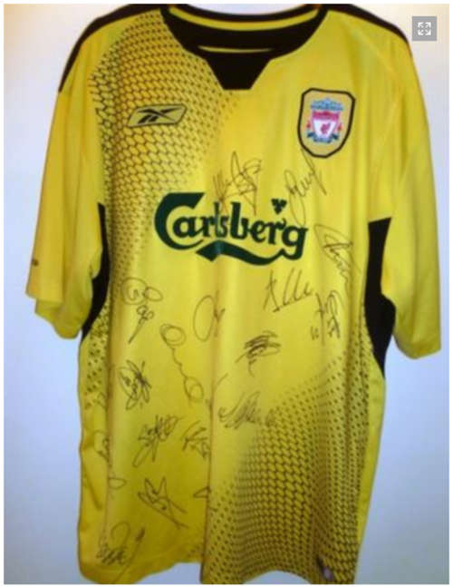 LIVERPOOL CHAMPIONS LEAGUE SIGNED SHIRT 2005 WITH COA