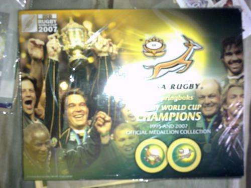 SA world cup 1995 and 2007 collector medallions