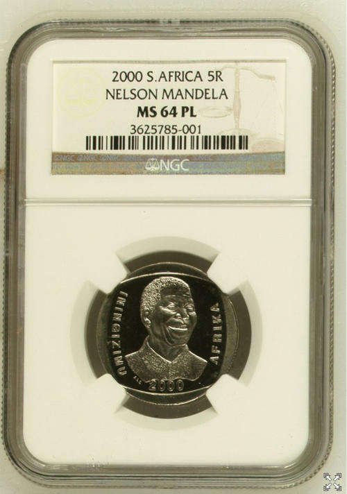 ***SUPER RARE YEAR 2000 MANDELA COIN-MS64 PL (WORLD POP. 12)***