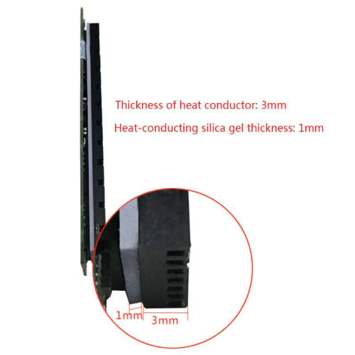 Black Aluminum Heat Sink Heat with Thermal Pads M.2 NGFF 22x80 PCI-E NvME SSD (3mm)