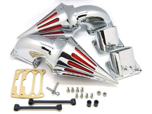High Quality Chrome Billet Aluminum Cone Spike Air Cleaner Kit Intake Filter Suzuki Boulevard M109