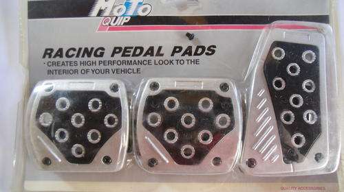 Sport Pedal Pads - Silver and Black