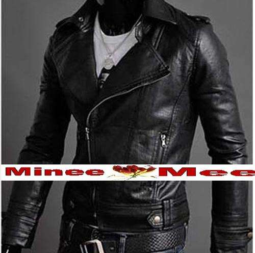 FREE SHIPPING-Stylish Men's Casual Pure Color Lapel Windbreak PU Leather Coat Jacket