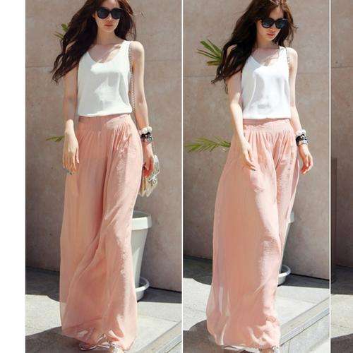 Wide leg Loose Chiffon Gauze Pants