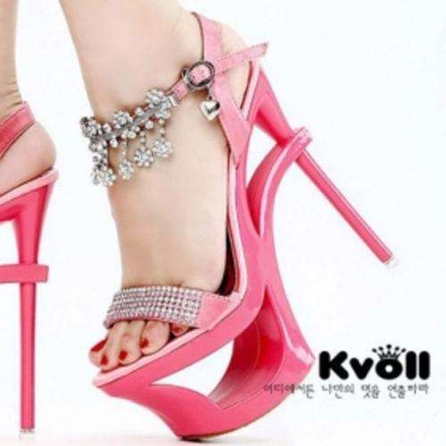 Fashion Platform Satin Rhinestone Tassels Kvoll