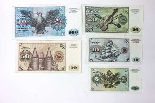 Circulated Set of 1980`s German Banknotes
