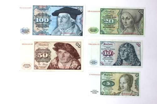 Circulated Set of 1980`s German Banknotes