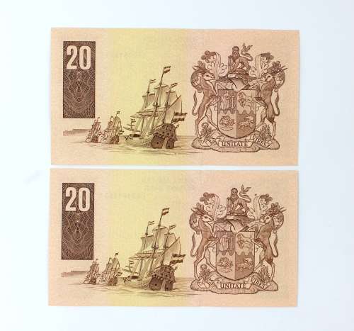 Set of 8 UNCIRCULATED and IN SEQUEL South African Bank Notes CL Stals
