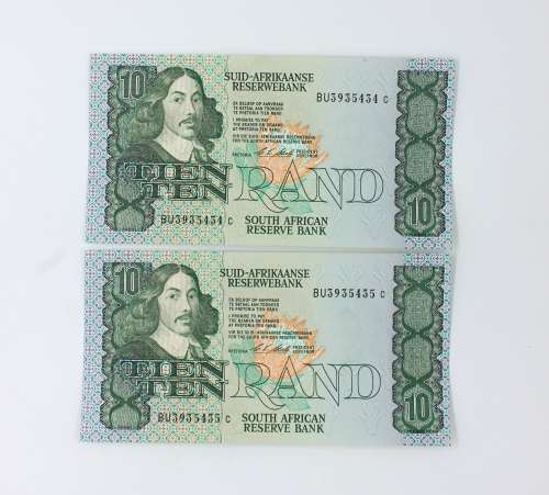 Set of 8 UNCIRCULATED and IN SEQUEL South African Bank Notes CL Stals