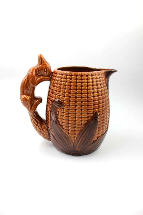 Vintage `Squirrel on Corn` Jug/Pewter