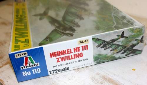 Italeri 1:72 German HE 111 Z-1 ZWILLING Glider Tug Planes ( No 119 ) - Rare Vintage 1990 Model Set
