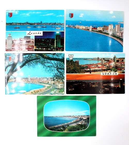 Five Original Vintage 1960`s unused Postcards of LUANDA, Angola