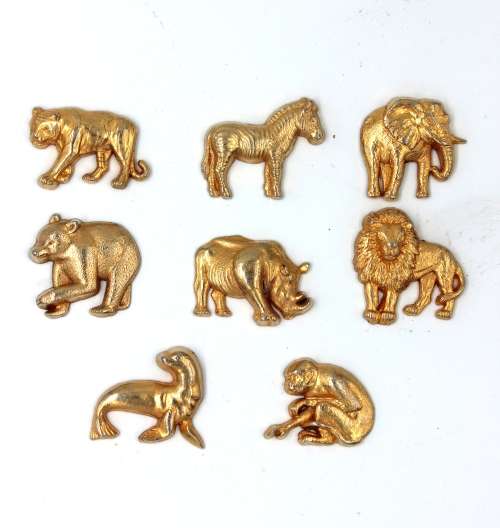 Collection of 8 Metal Miniature Animals