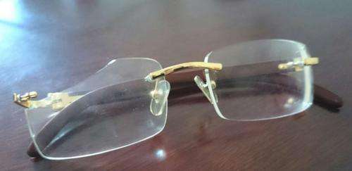 Vintage Cartier Paris eyeglasses frames wooden arms France serial # 6599861