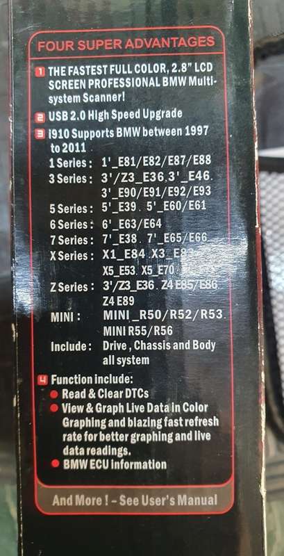 iCarsoft Multi-system Scanner i910 for BMW/Mini OBDII