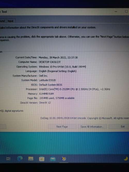 DELL Latitude E5520 I5 6gb ram Good Condition