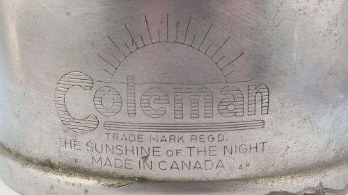 1948 Coleman Lantern Canada - Model 249 "Scout" - Kerosene Lamp