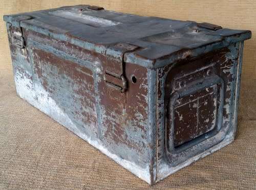 Ammunition Box - 1964 Stamped: G 70  MK 1 - Steel Trunk Storage Box - Ammo