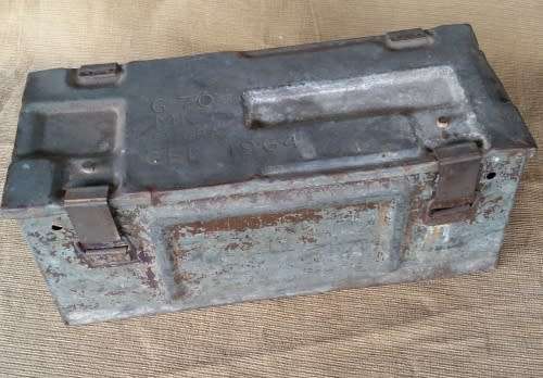 Ammunition Box - 1964 Stamped: G 70  MK 1 - Steel Trunk Storage Box - Ammo