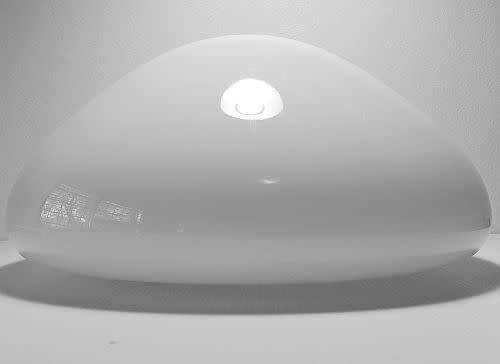 Lamp Shade Glass - Round Ceiling Light Shade - Large Oval Dome Milk White