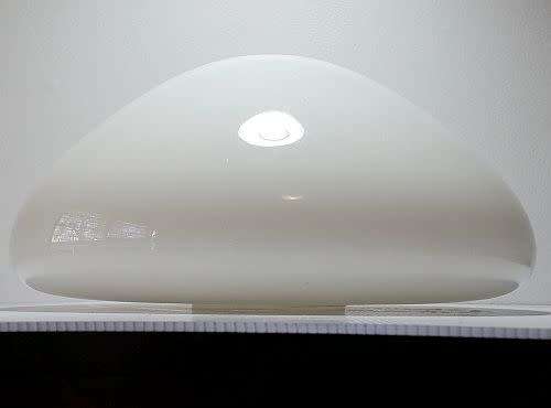 Lamp Shade Glass - Round Ceiling Light Shade - Large Oval Dome Milk White