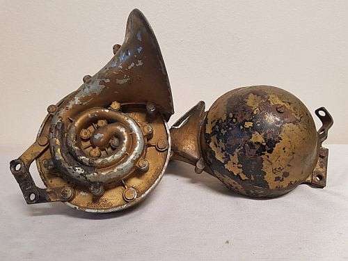 Pair of Lucas Windtone Horns - Vintage Car Hooter Horn