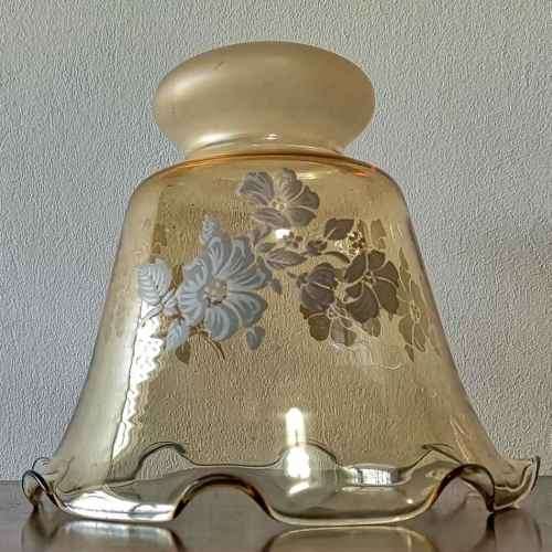1970's Lamp Shade Glass - Pendant Ceiling Light Shade