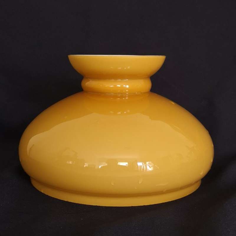 1970's Lamp Shade - Amber Hurricane, Hanging Glass Lamp Shade - Student Style Desk Lamp