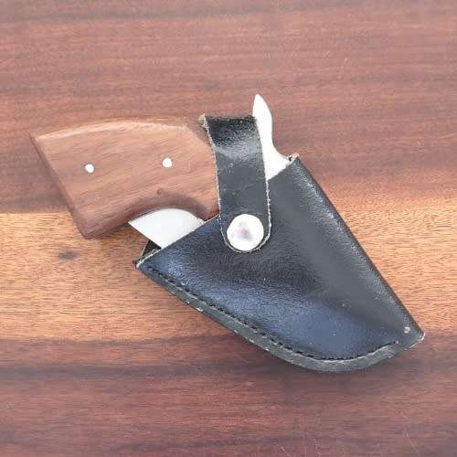 Knife Gun Shaped with Holster - Unusual Flip Knife / Flick Knife - Unique Gun Shaped - Folding Knife