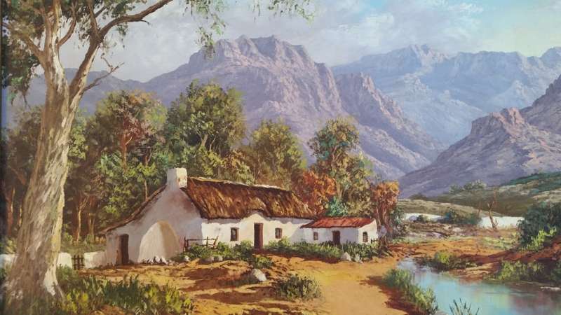 Reg Grattan (SA) Oil, Mountain Landscape with Cottage, Signed, 60 x 90 - Extremely Fine Investment