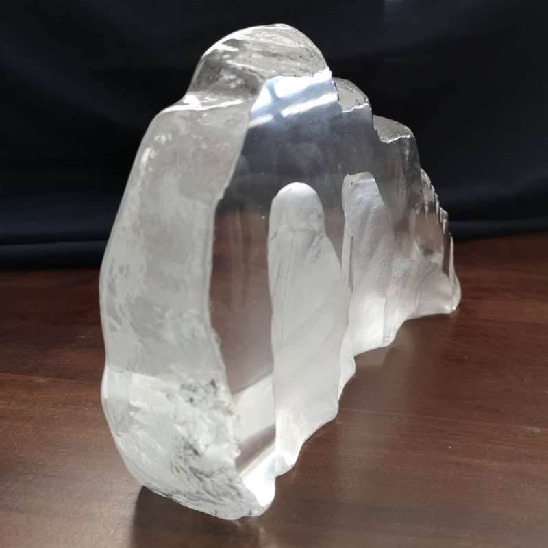 1970's Swedish Etched Crystal - Mats Jonasson Maleras - Walrus Sculpture - Signed