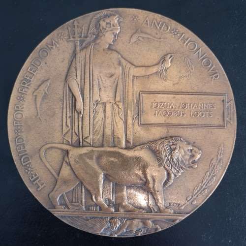 First World War Death Penny - Memorial Plaque - Mounted Commandos, S.A. Forces, Britstown Command
