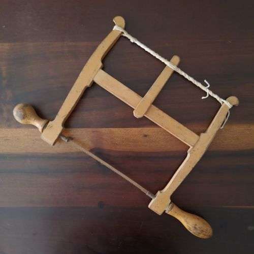 Vintage Bow Saw - Wooden Woodworking Hand Saw -  Carpenter Bow Turning Saw