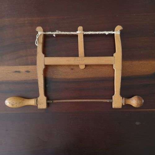 Vintage Bow Saw - Wooden Woodworking Hand Saw -  Carpenter Bow Turning Saw
