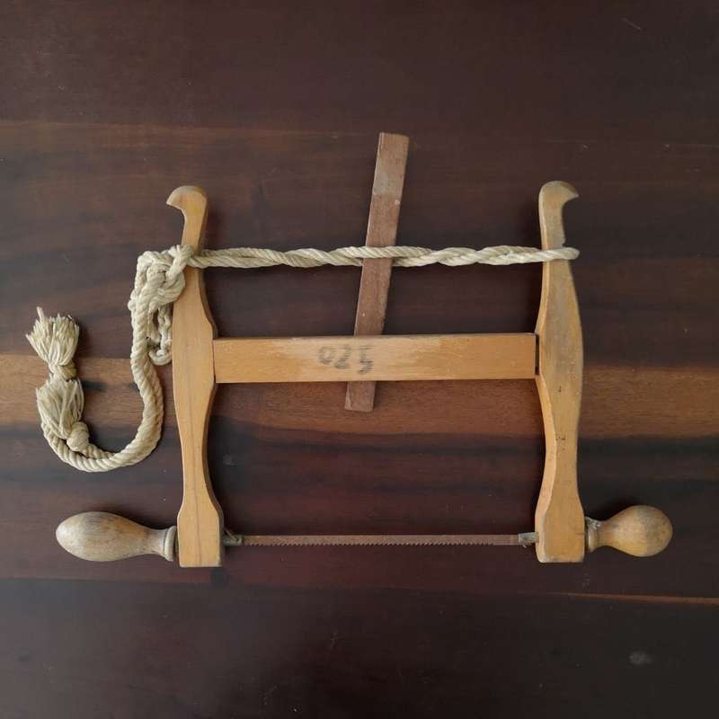 Vintage Bow Saw - Wooden Woodworking Hand Saw -  Carpenter Bow Turning Saw