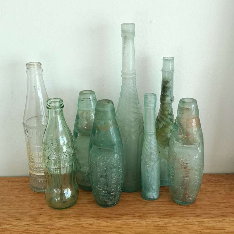 Soda Bottles + Assorted Vintage Bottles - JOB LOT of 8 Bottles