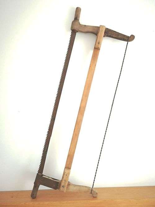 Antique Vintage Buck Saw - Wooden Hand Tool Log Cutting - Beautiful Rustic Wood Logger Bow Saw