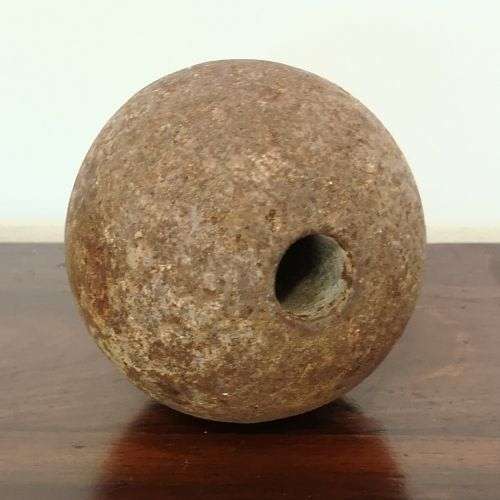 Cast Iron Ball with hole in center - Counterweight Iron Ball - Cannon Ball Shaped