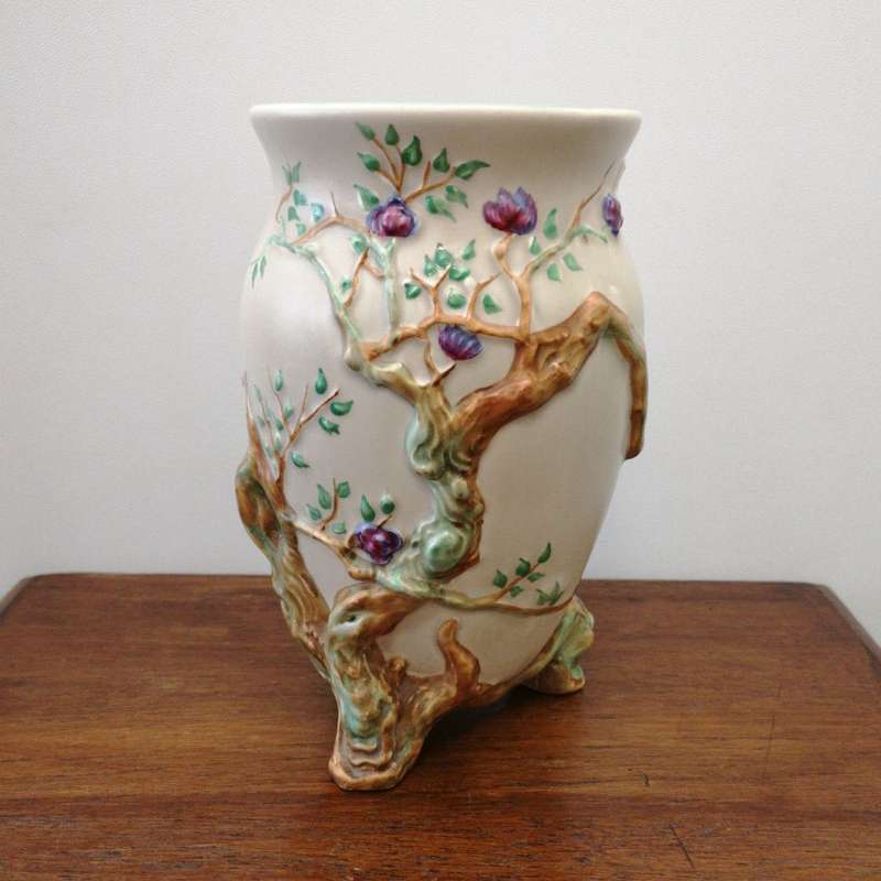 Rare Clarice Cliff Vase - Cherry Tree My Garden Pattern 989 -  Newport Potteries 1930`s
