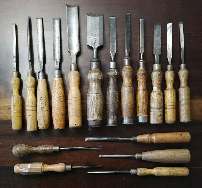 Collection of Wood Carving Chisels - Marples & Son Sheffield England - Woodcock's - Chisel Union
