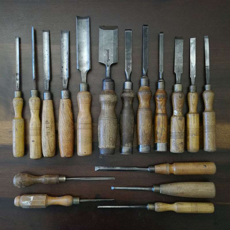 Collection of Wood Carving Chisels - Marples & Son Sheffield England - Woodcock's - Chisel Union