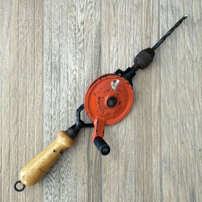 2x Vintage Hand Drill Made in England -  Fleetway Clipper Product PLUS Stanley Small Hand Drill
